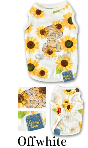 ひまわり☆様❤️秋冬お洋服♡お帽子♡ハンドメイド犬服♡ 犬の服 ひまわり柄メッシュタンク CRAZYBOO クレイジーブー 犬服