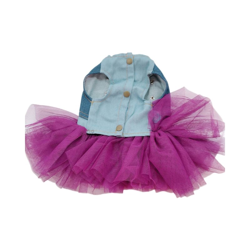 ハロウイン 犬服 ワンピース レース フリフリ デニムワンピース