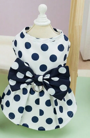 ハンドメイド犬服　★再販　水玉リップルのサマーワンピ ハンドメイド犬服 ☆再販 水玉リップルのサマーワンピ ハンドメイド犬
