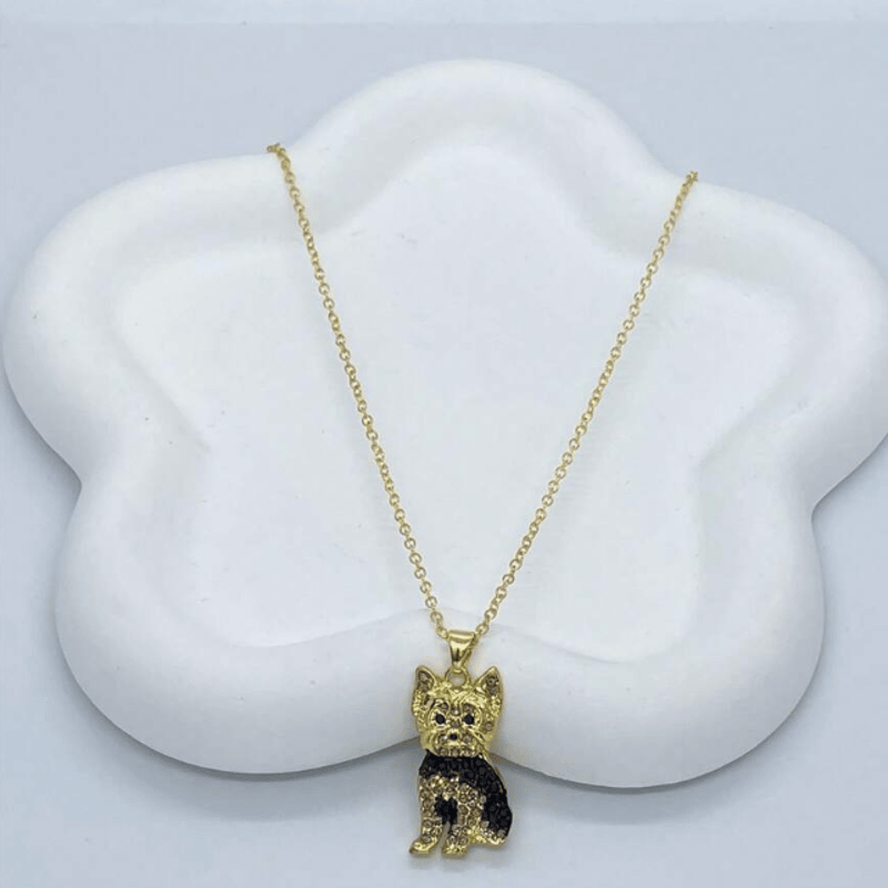 ヨークシャテリア ネックレス アクセサリー キラキラ ラインストーン