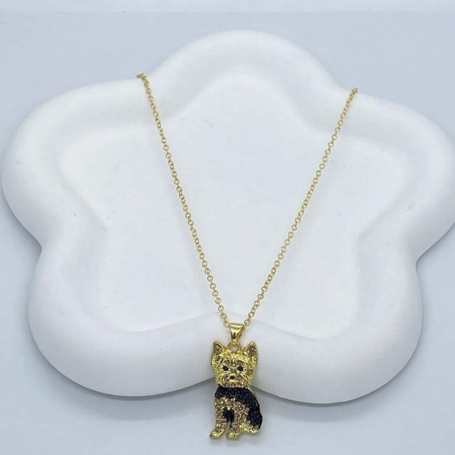 ヨークシャテリア ネックレス アクセサリー キラキラ ラインストーン