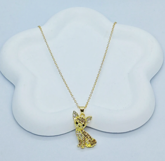 チワワ ネックレス アクセサリー キラキラ ラインストーン ペンダント