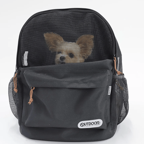 OUTDOOR PRODUCTS アウトドアリュック Ｌ ペットキャリー リュック Lサイズ 犬 猫 多機能 メッシュ 通院 防災 お出かけ 大型 ブラック リュック型 キャリーバッグ