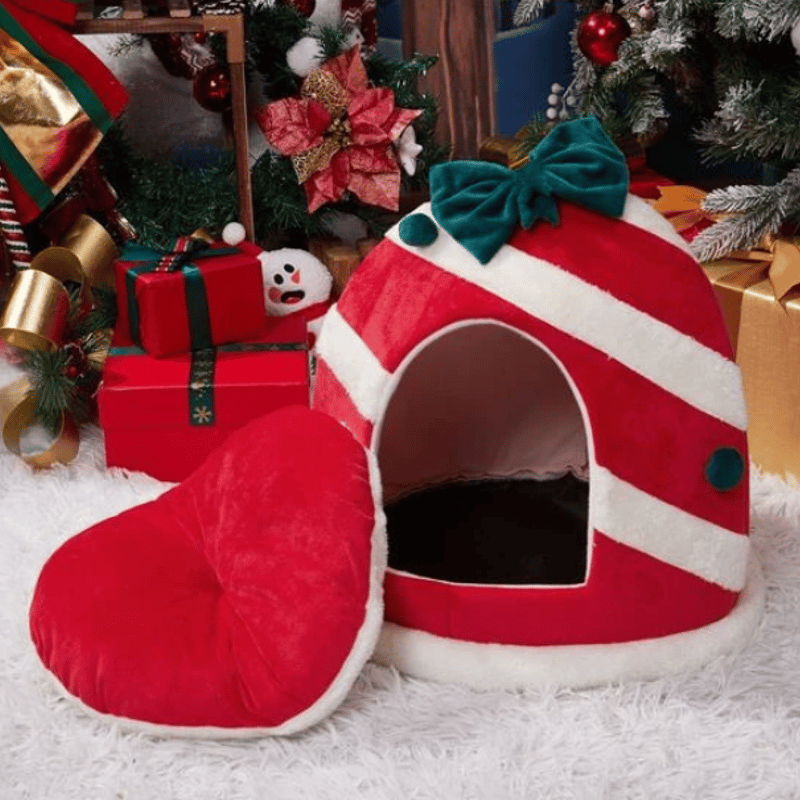 クリスマスベッド 巣穴 潜れる 犬のベッド 犬用 猫用 ペット