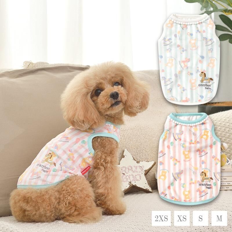 CRAZYBOO Baby クレイジーブー 木馬柄 CB151882 タンクトップ 犬服 子犬
