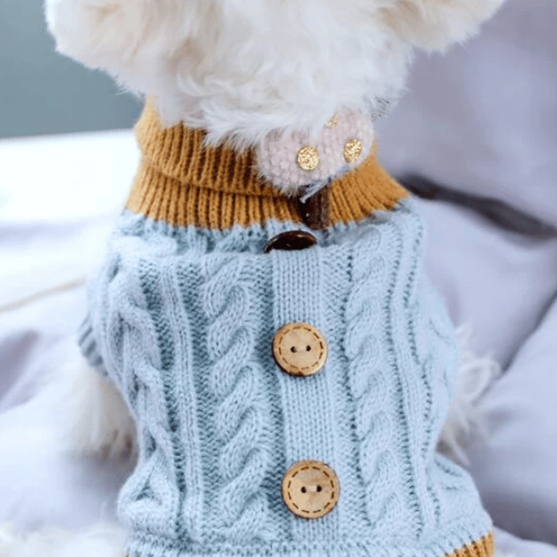 ボタン付きニット 可愛い 服 犬服 犬の服 ニット 伸びる お出かけ 小型
