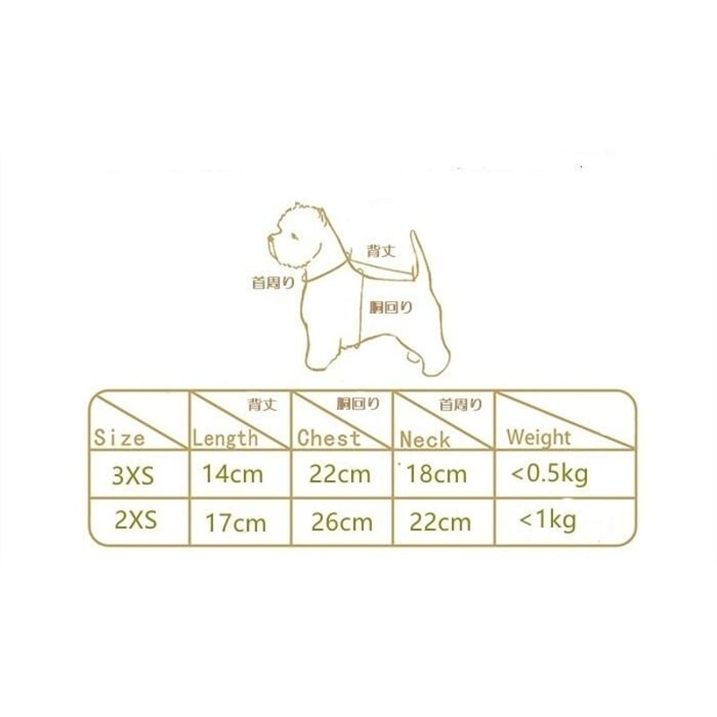 ドット柄ワンピース 2XS 3XS 子犬 パピー 犬服 トイプードル チワワ