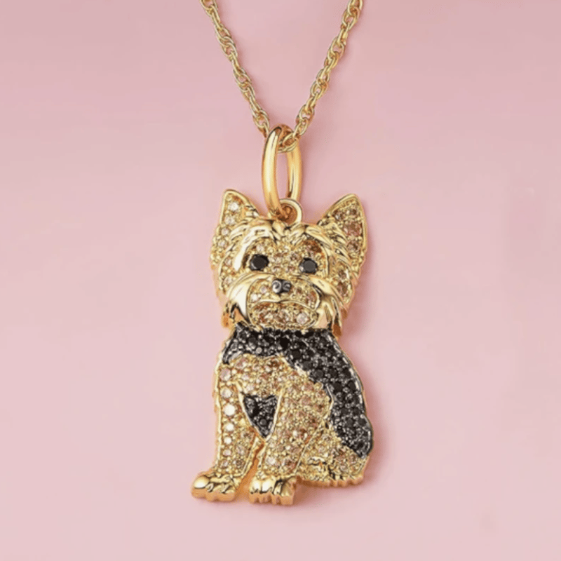 ヨークシャテリア ネックレス アクセサリー キラキラ ラインストーン