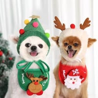 クリスマススタイ&帽子 サンタクロース サンタ トナカイ クリスマス 犬服 ドッグウェア トイプードル チワワ ポメラニアン