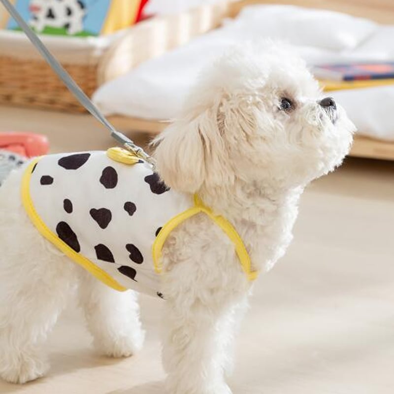 オーダー【胴回り38センチ】ばななパステルカラーのタンクトップ犬服 硬 