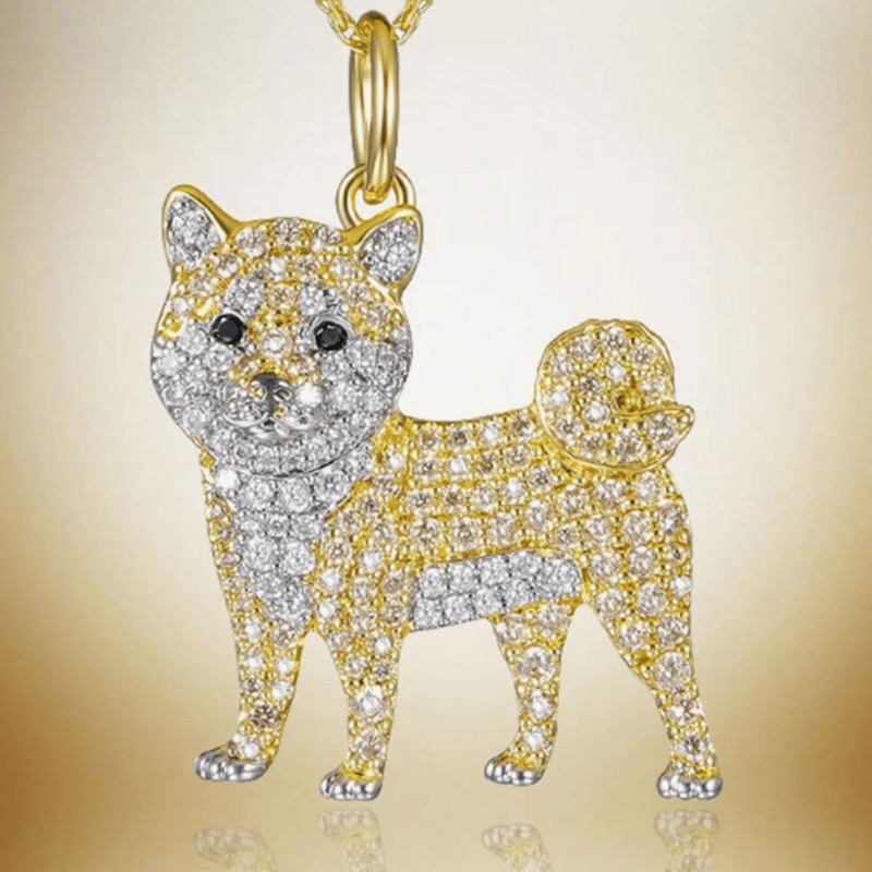 柴犬 ネックレス アクセサリー キラキラ ラインストーン 柴犬 ネックレス アクセサリー キラキラ ラインストーン