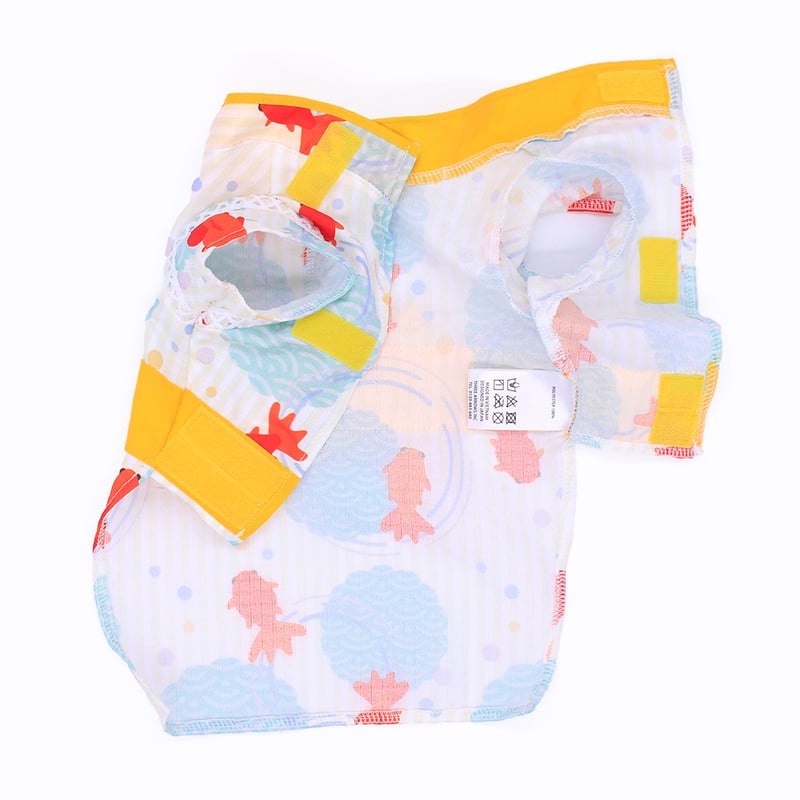 浴衣 金魚柄 犬の服 ボタン柄 ドッグウェア 春夏浴衣 犬の浴衣 犬の