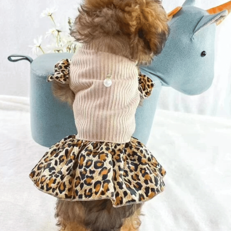 ワンピース ヒョウ柄 スカート コスプレ 可愛い 服 犬服 お出かけ 小型