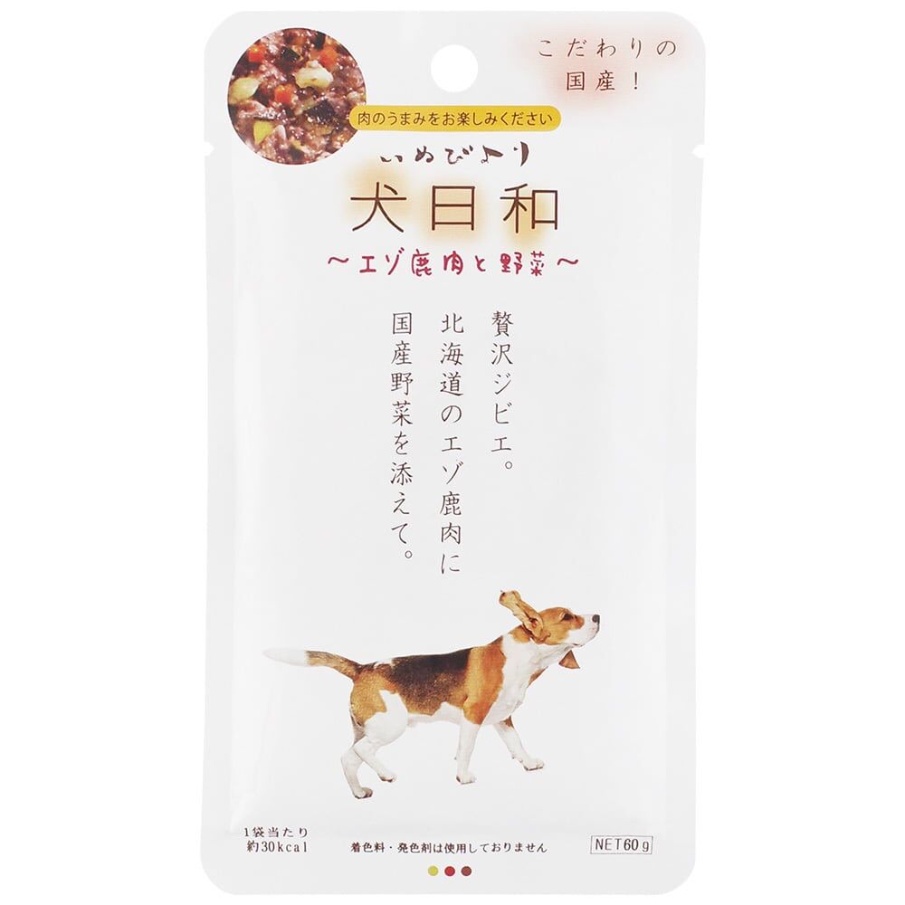 犬日和　エゾ鹿肉と野菜　100袋　お得セット 犬日和 エゾ鹿肉と野菜 60g レトルト 犬 鹿 野菜 ジビエ パウチ 犬