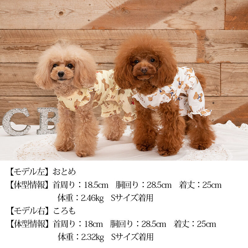 クマプリントフリルつなぎ CRAZYBOO クレイジーブー 犬服ドッグウェア