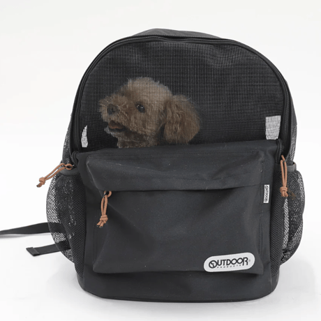 OUTDOOR PRODUCTS アウトドアリュック Ｌ ペットキャリー リュック Lサイズ 犬 猫 多機能 メッシュ 通院 防災 お出かけ 大型 ブラック リュック型 キャリーバッグ