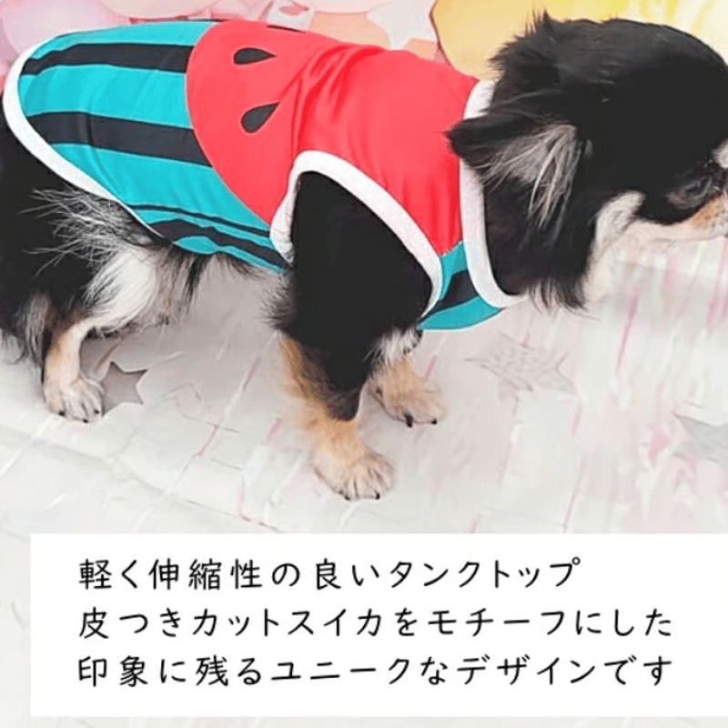 スイカタンク 犬服 春夏 涼しい 夏 西瓜 すいか タンクトップ Tシャツ