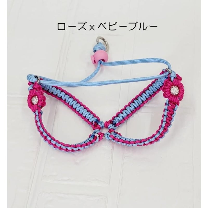 パラコード　白　ピンク　ストラップ　首輪　リード　ハーネス　ハンドメイド　50m パラコード 白 ピンク ストラップ 首輪 リード ハーネス