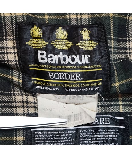 【 '92 BARBOUR BORDER / SAGE 】 92年製  バブアー 3ワラント  ボーダー  / セージ 38