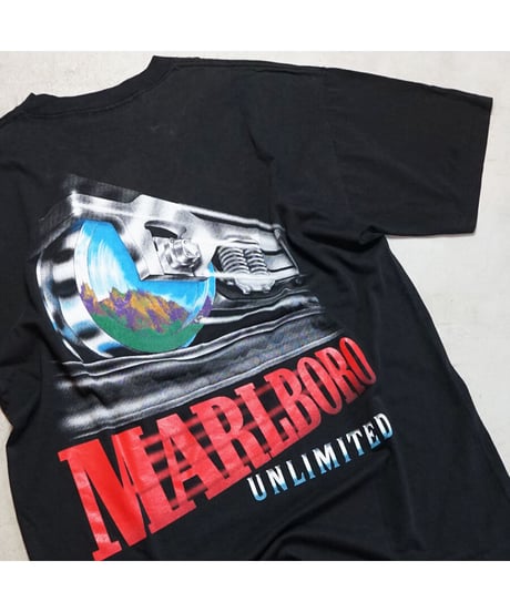 【 VINTAGE MARLBORO “RAILROAD TEE” / BLACK 】  ヴィンテージ マルボロ "レイルロード" TEE / XL
