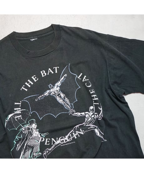 【 VINTAGE DC COMICS “ THE BAT,THE CAT,THE PENGUIN TEE ” / BLACK 】  ヴィンテージ "DC コミックス" TEE / XL相当