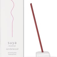 suya お香 白檀 サンダルウッド インセンス 30本入り 陶器香立て付き