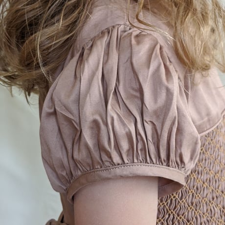 Caramel Fudge  Puff sleeve Dress　Size5