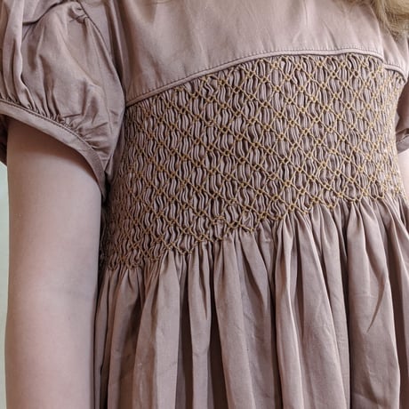 Caramel Fudge  Puff sleeve Dress　Size5