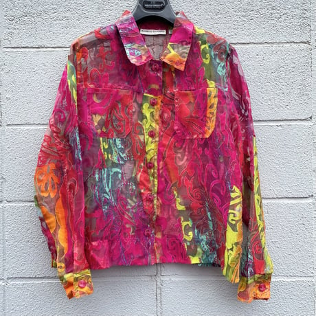 colorful see-through jacket/カラフル模様シースルージャケット