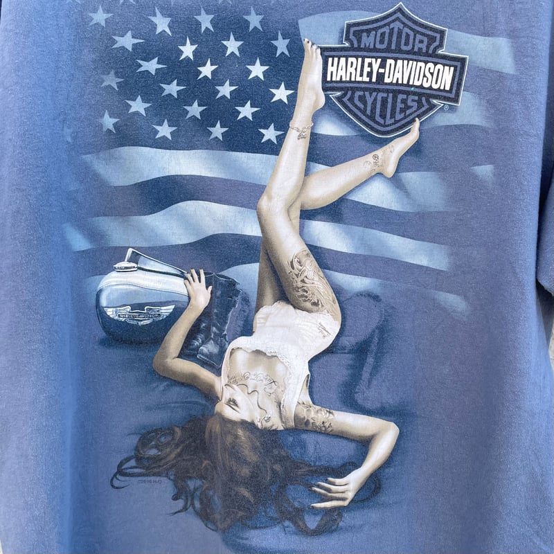 US古着【ハーレーダビッドソン ピンナップガール Tシャツ】メンズ2XL 古着 00年代 ハーレーダビッドソン Harley-Davidson ピンナップ