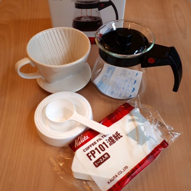 Kalita 101スターターキット＆ハンドミル、オリジナルブレンドコーヒー