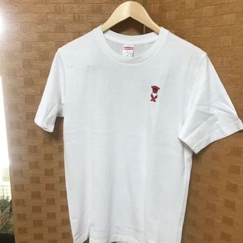 Ideaswam tシャツ 刺繍 シルバー ホワイト かつきくん着用 Ideaswam tシャツ 刺繍 シルバー ホワイト かつきくん着用