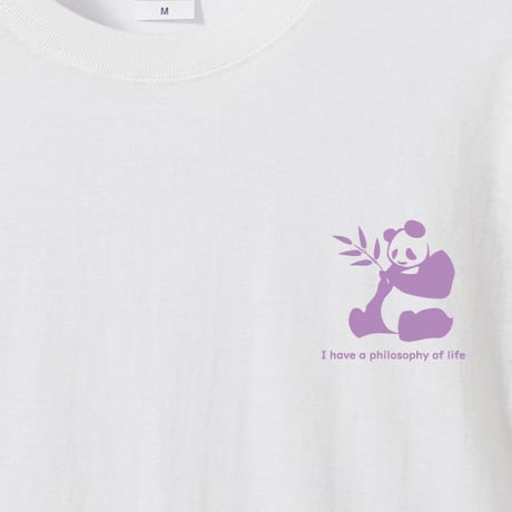 actwise パンダ哲学 長袖Tシャツ（ホワイト）