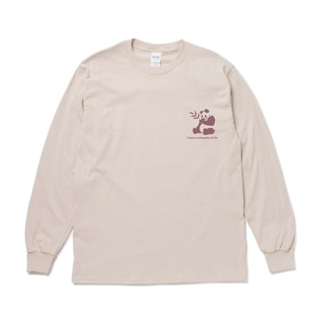 actwise パンダ哲学 長袖Tシャツ（サンド）