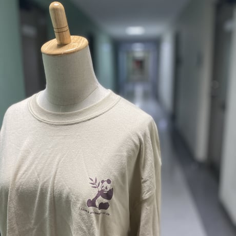 actwise パンダ哲学 長袖Tシャツ（サンド）