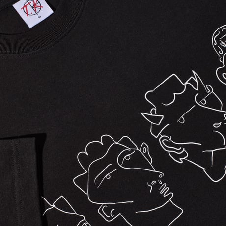 POLAR SKATE CO. CONTRAST TEE | 8 HEADS - BLACK/WHITE