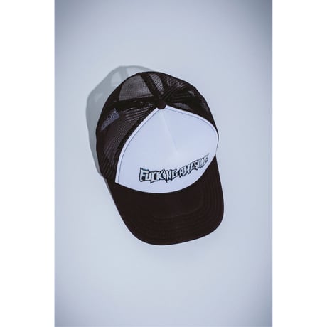 FUCKING AWESOME SCANNER WARP STAMP TRUCKER HAT BLACK
