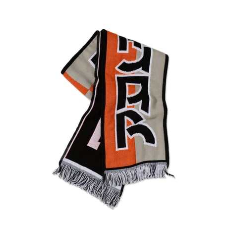 POLAR SKATE CO. FOOTBALL SCARF SQUARES ORANGE / GREY