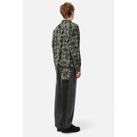 DIME PLAID FLANNNEL SHIRT BLEACHED BLACK