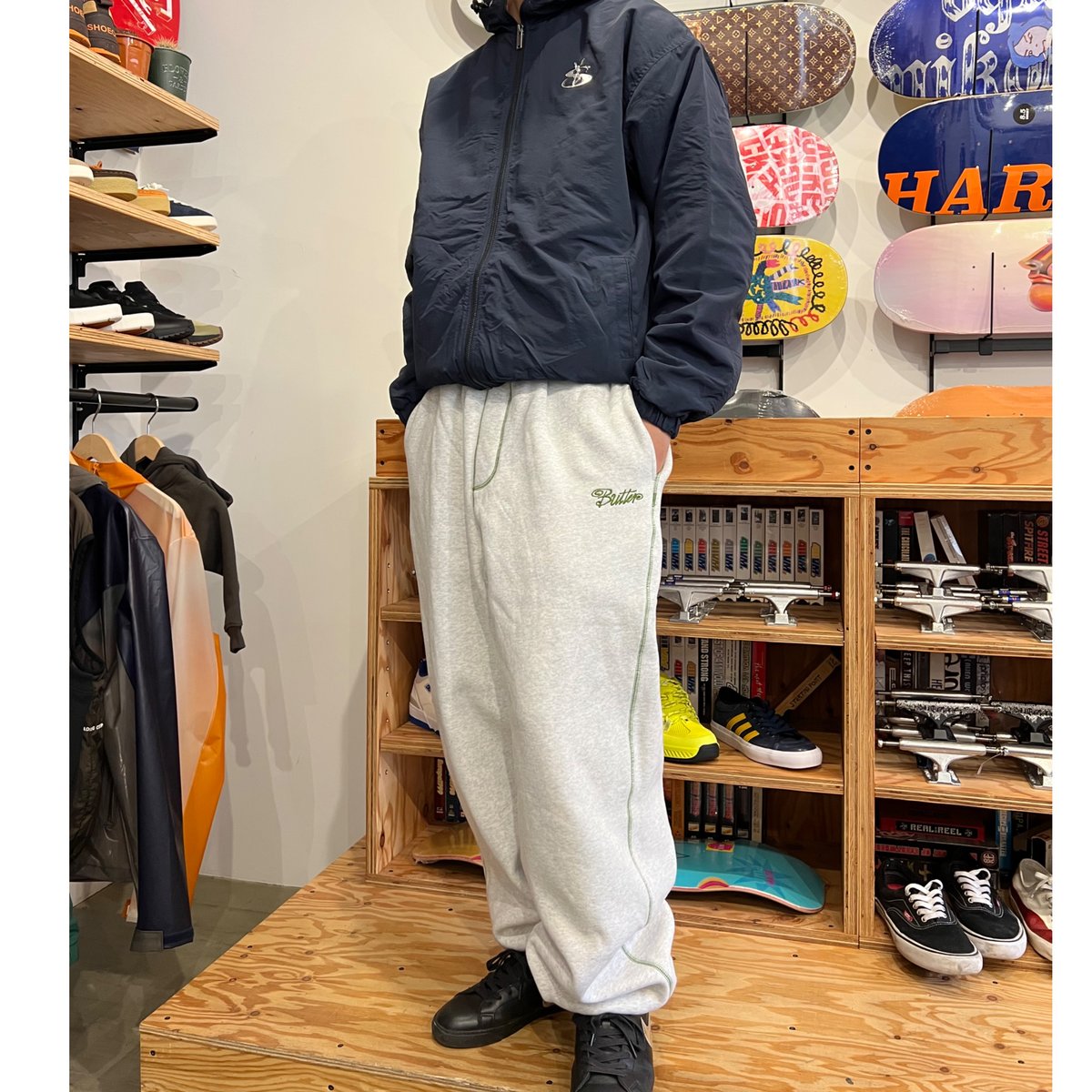 BUTTER GOODS BAGGY FLEECE PANTS ASH | CANOLA SK