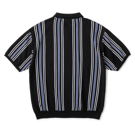 FTC STRIPE KNIT POLO BLACK