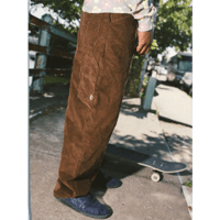 KROOKED SHMOO CARPENTER CORDUROY PANTS BROWN