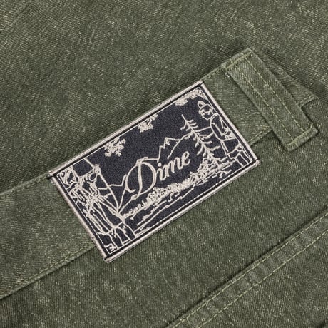 DIME BAGGY DENIM SHORTS ELECTRIC GREEN