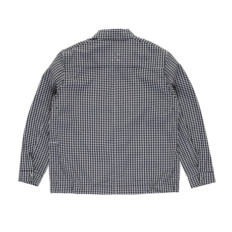 POP TRADING COMPANY GINGHAM BOXER OVERSHIRT BLACK/OFF WHITE