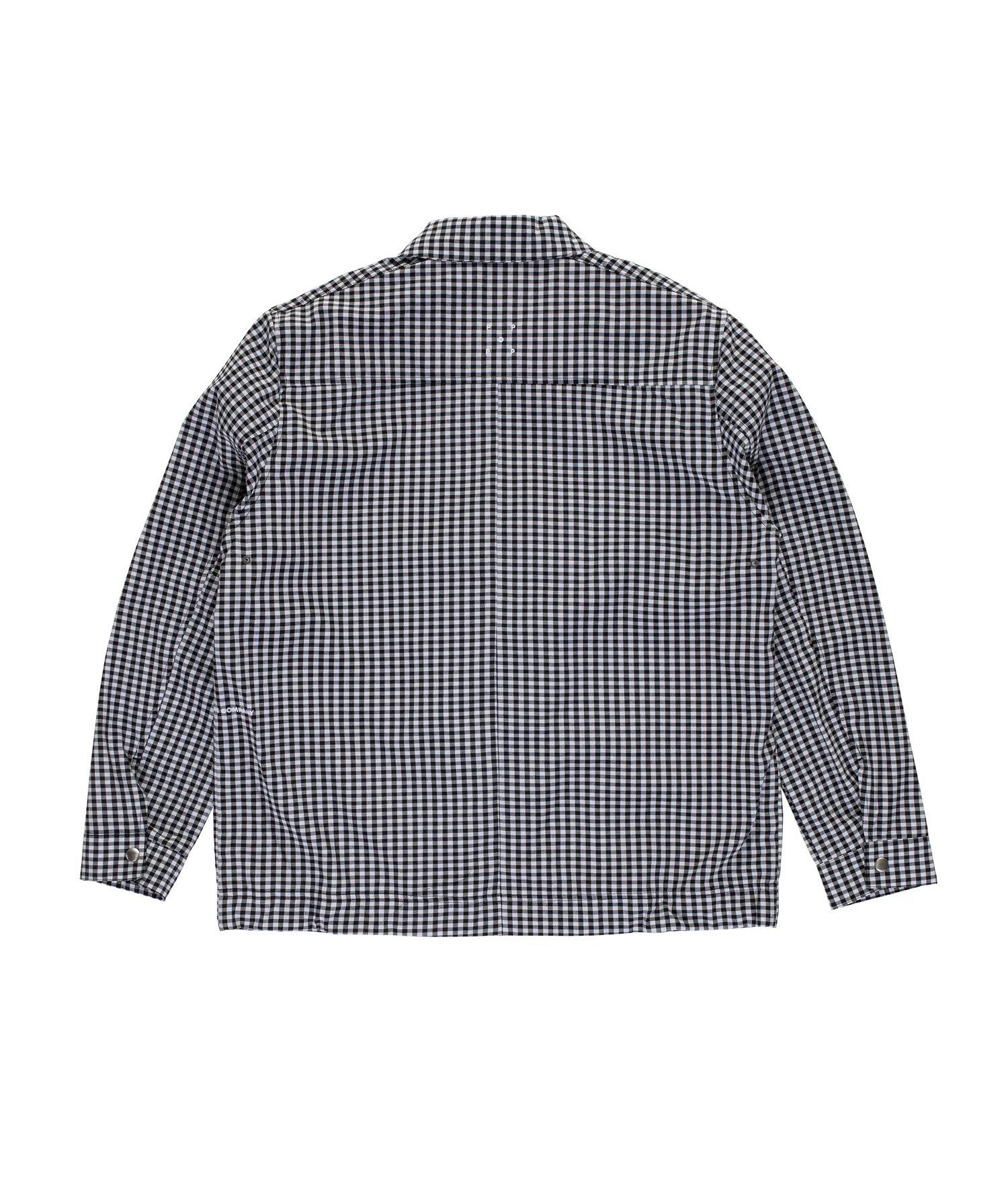 POP TRADING COMPANY GINGHAM BOXER OVERSHIRT BLA
