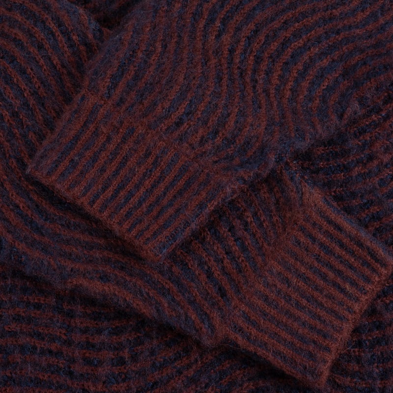 トップス Dime Mohair Wave Knit / Burgundy Burgundy Mohair Wave Knit Sweater by Dime on Sale