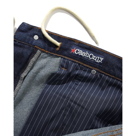 CASH ONLY POINT DENIM SHORTS RAW DENIM