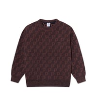 POLAR SKATE.CO GEORGE SWEATER P PATTERN NAVY/ORANGE