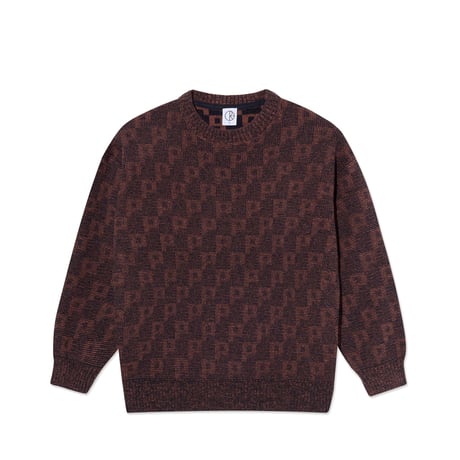 POLAR SKATE.CO GEORGE SWEATER P PATTERN NAVY/ORANGE