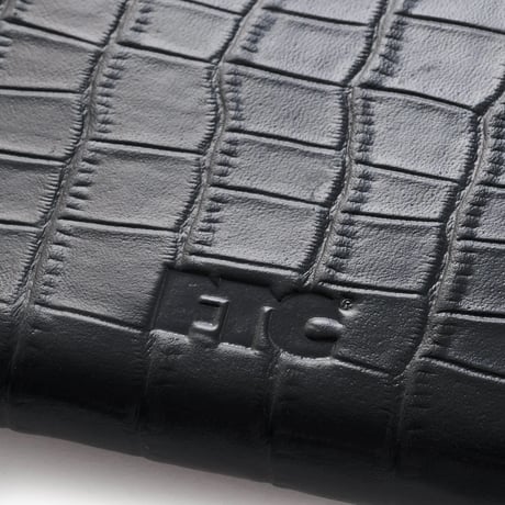 FTC CROC LEATHER COMPACT WALLET BLACK